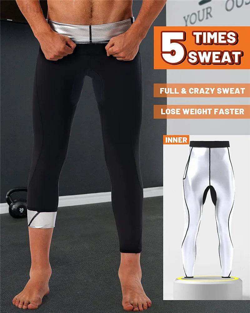 Aiithuug Body Shapers Men Body Building Workout Fitness Corset Weight Loss Suit Slimming Shaper Wear Sweating Fat Burn Pants