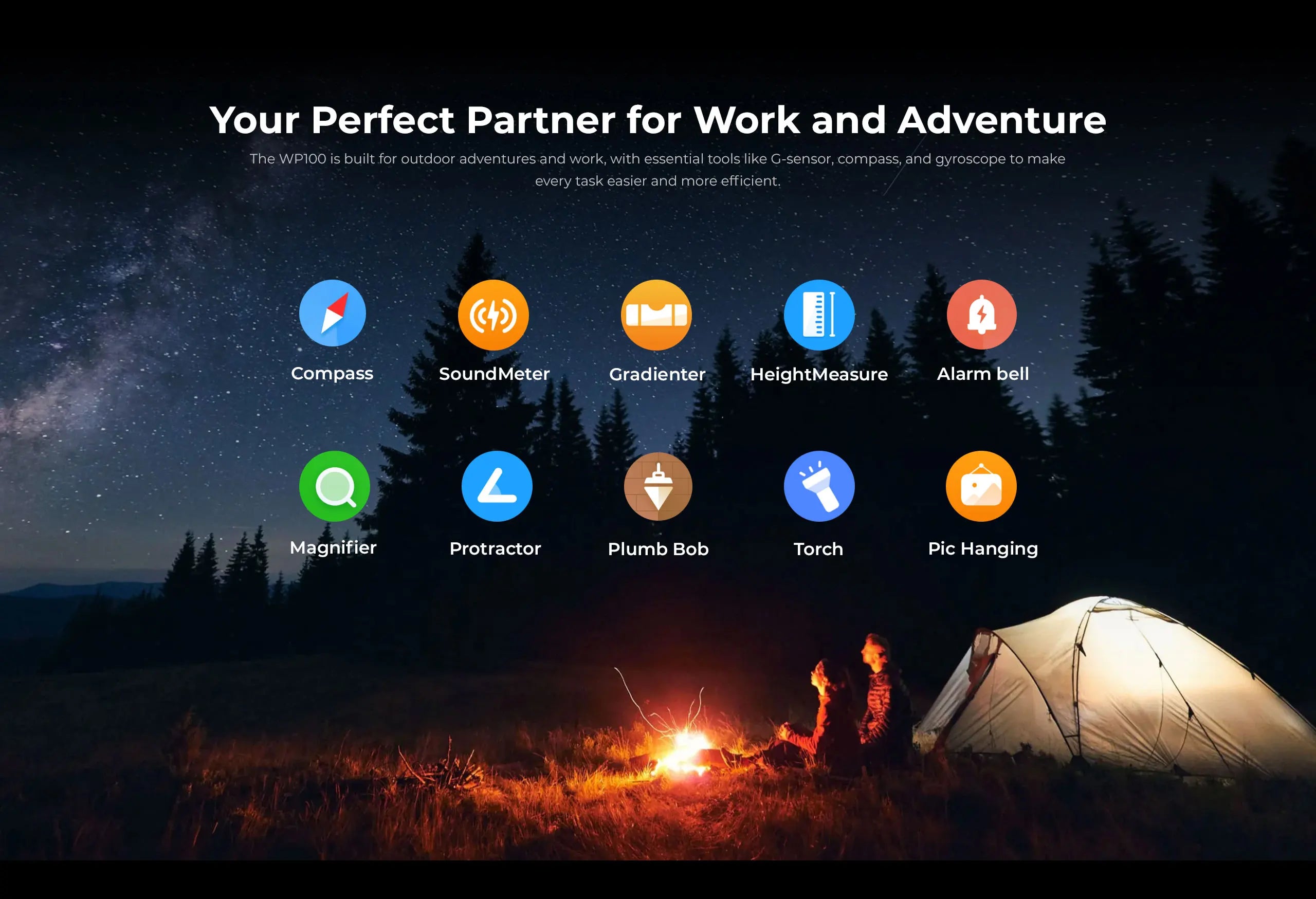 OUKITEL WP100 Rugged Phone - 33000mAh, Laser Rangefinder, Camping Light, 200MP, 36GB+512GB, 6.8" FHD+, NFC GPS 5G Smartphone