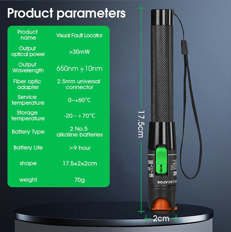 1/10/20/30/50mW Visual Fault Locator Fiber Optic Cable Tester Pen 2.5mm Interface(SC/FC/ST) FTTH Optical Fiber Tester Tool VFL