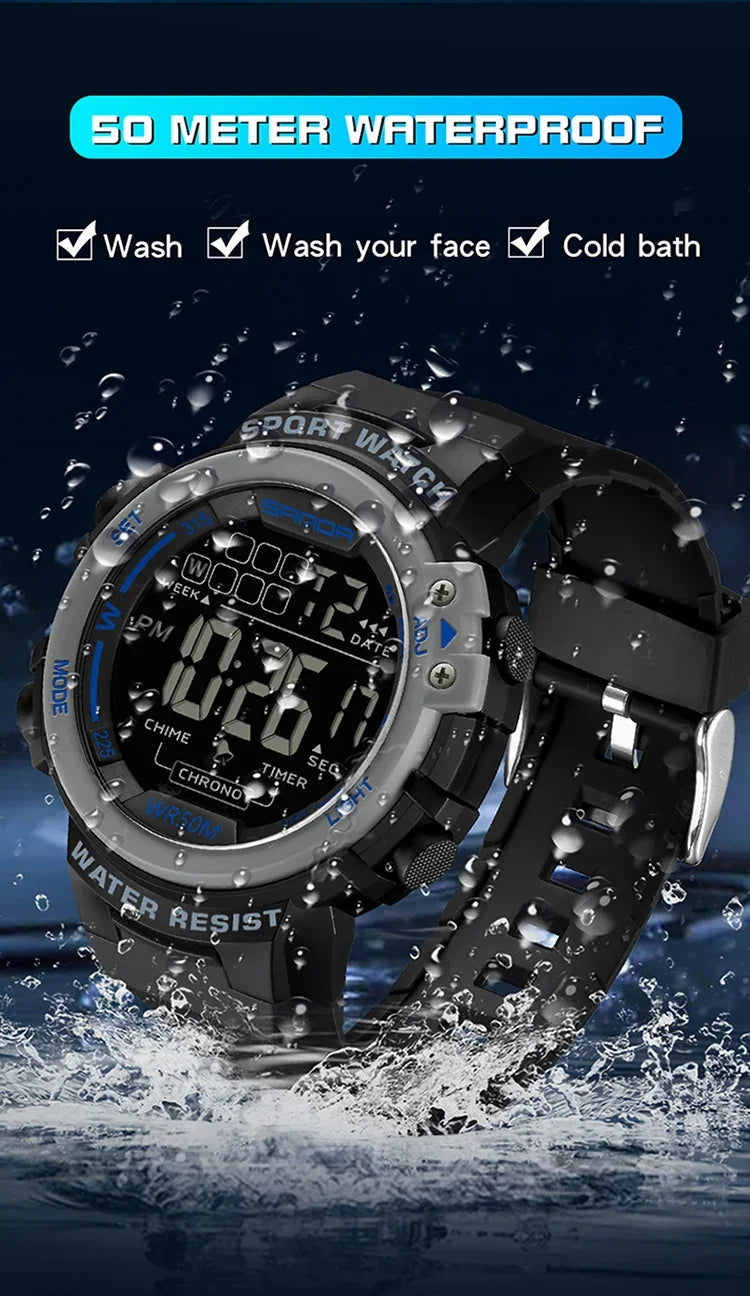 SANDA 2140 Watches Alarm Clock Chrono 5Bar Waterproof Digital Watch reloj hombre New Fashion Outdoor Sport Men Multifunction