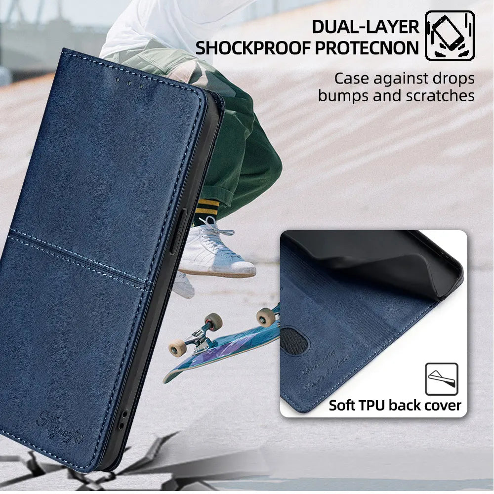 Luxury Magnetic Leather Flip Mobile Phone Case for Motorola Edge 50S 50 Pro 50 Fusion Edge 5G 2024 Protect Cover Coque