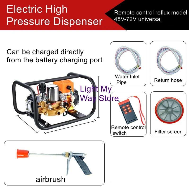 48-72V high-pressure triple-bar plunger pumps general-purpose dosing machine agricultural garden remote control dosing