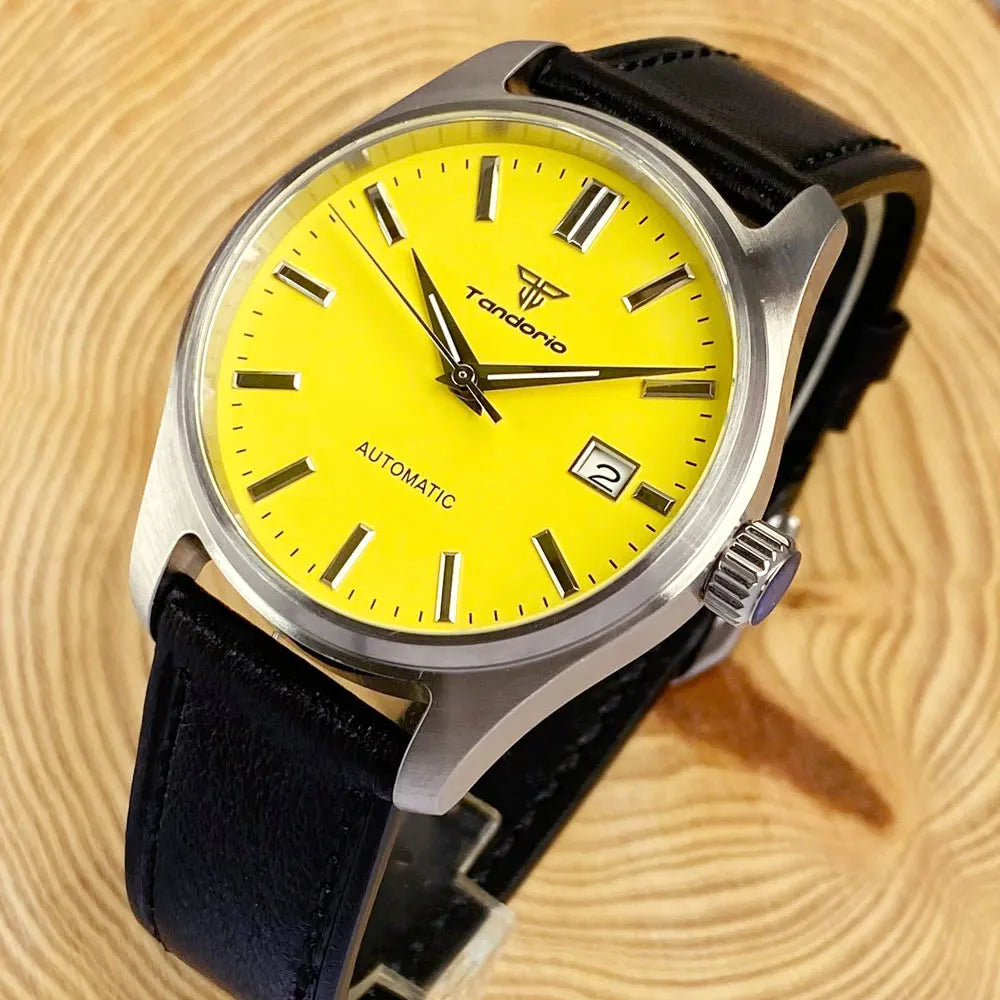 Tandorio Automatic 20ATM Diving Watch for Men Pink Dial Date NH35AA 200m Water Resist 39mm Sapphire Crystal Screw-in Crown