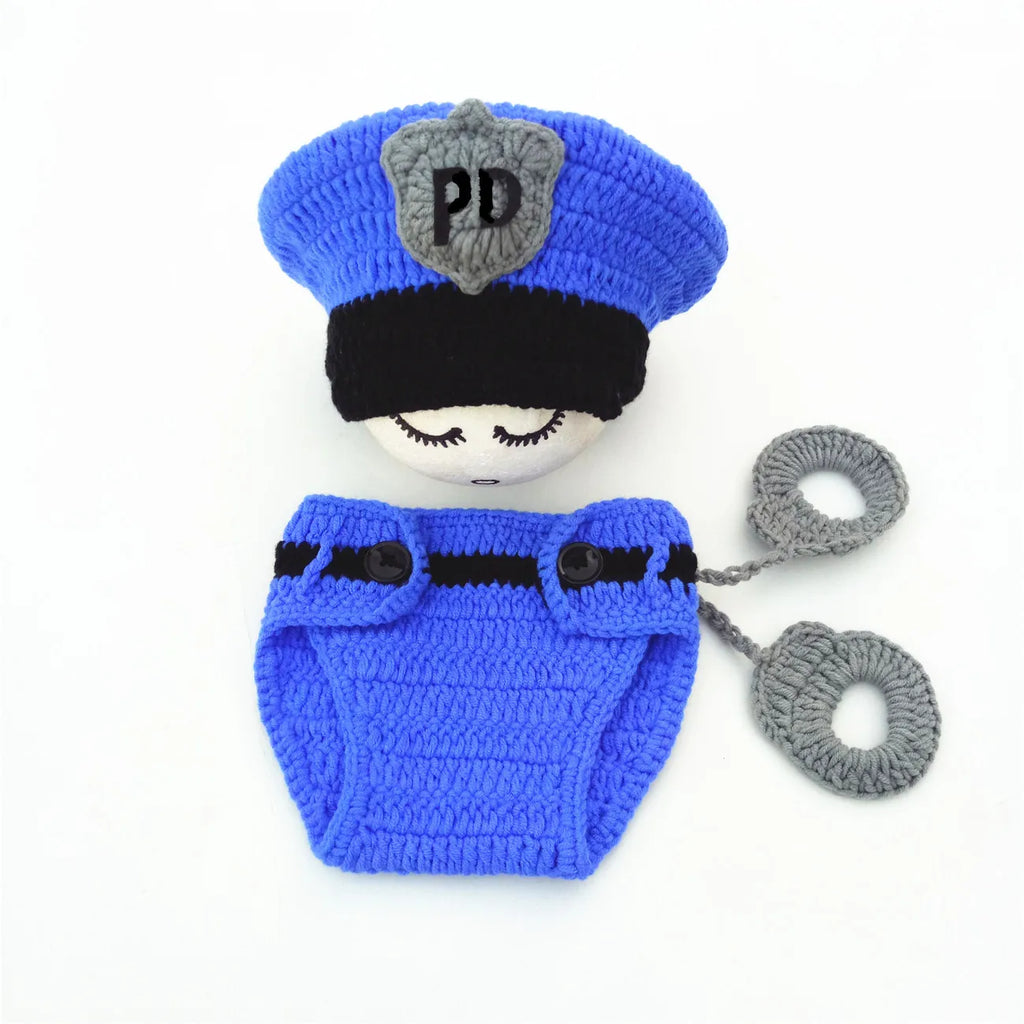 Baby Photography Clothing for Newborn Boys PD Security Suit Handmade Knit Children's Photography Accessories Baby Souvenirs