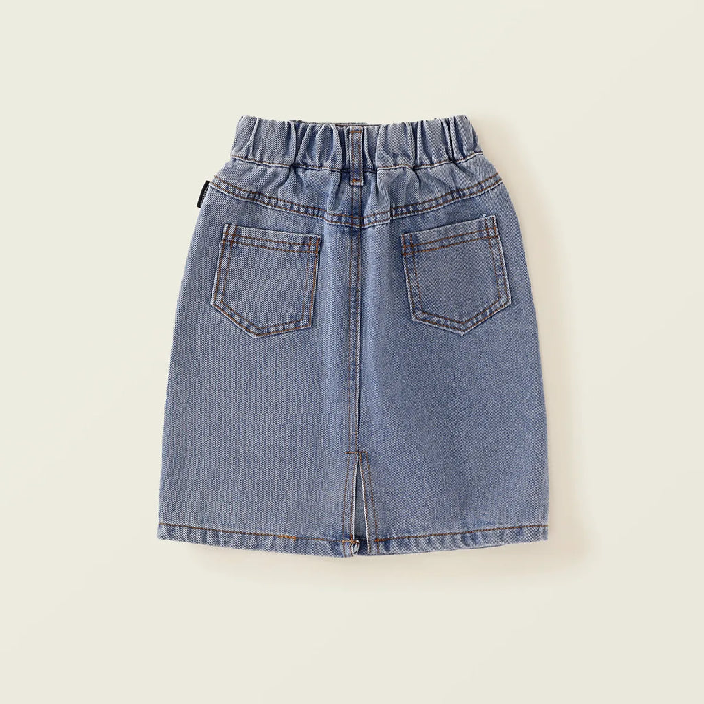 2025 Spring/Summer New Arrival Girls' Denim Pencil Skirt, Soft Washed Korean Style Baby Girl High-Waisted Skirt