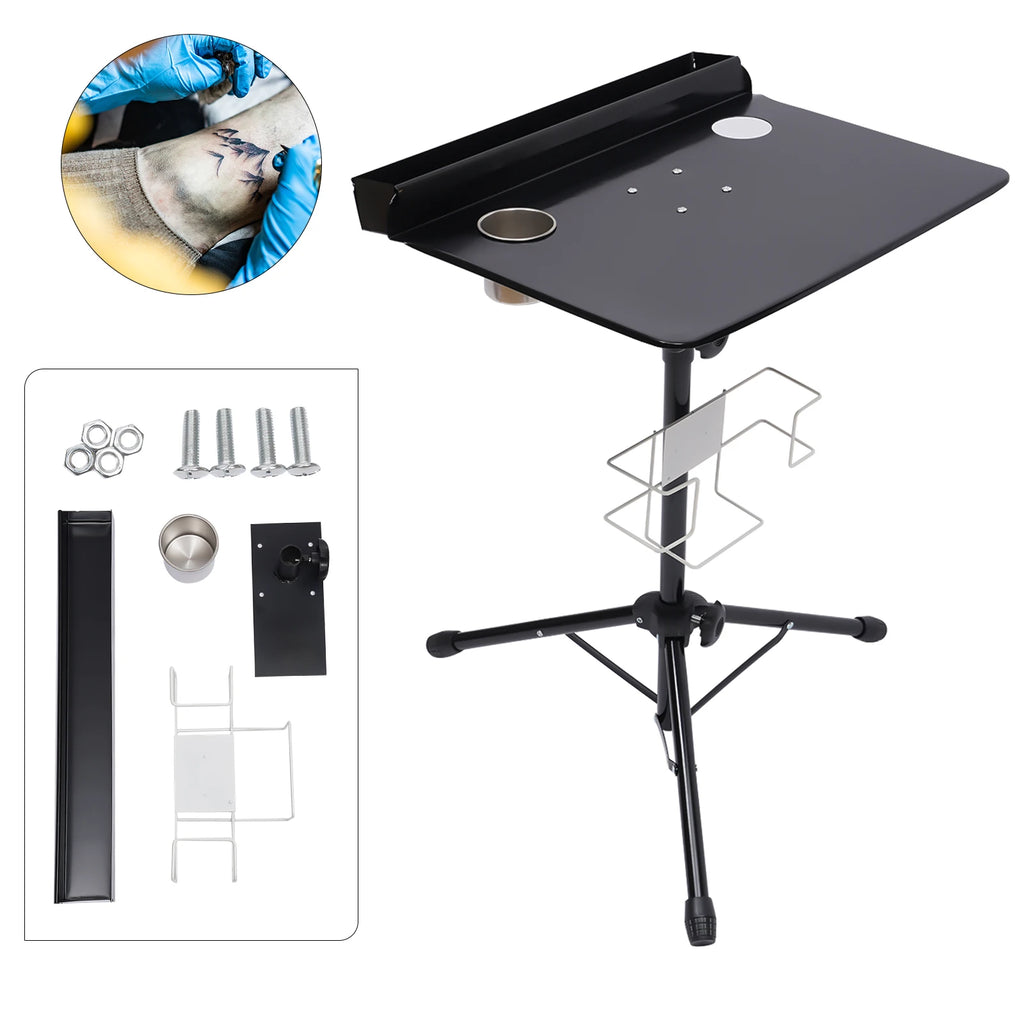 Mobile Metal Tattoos Tattoo Work Station Stand Tattoo Beauty Desk Table Adjustable New