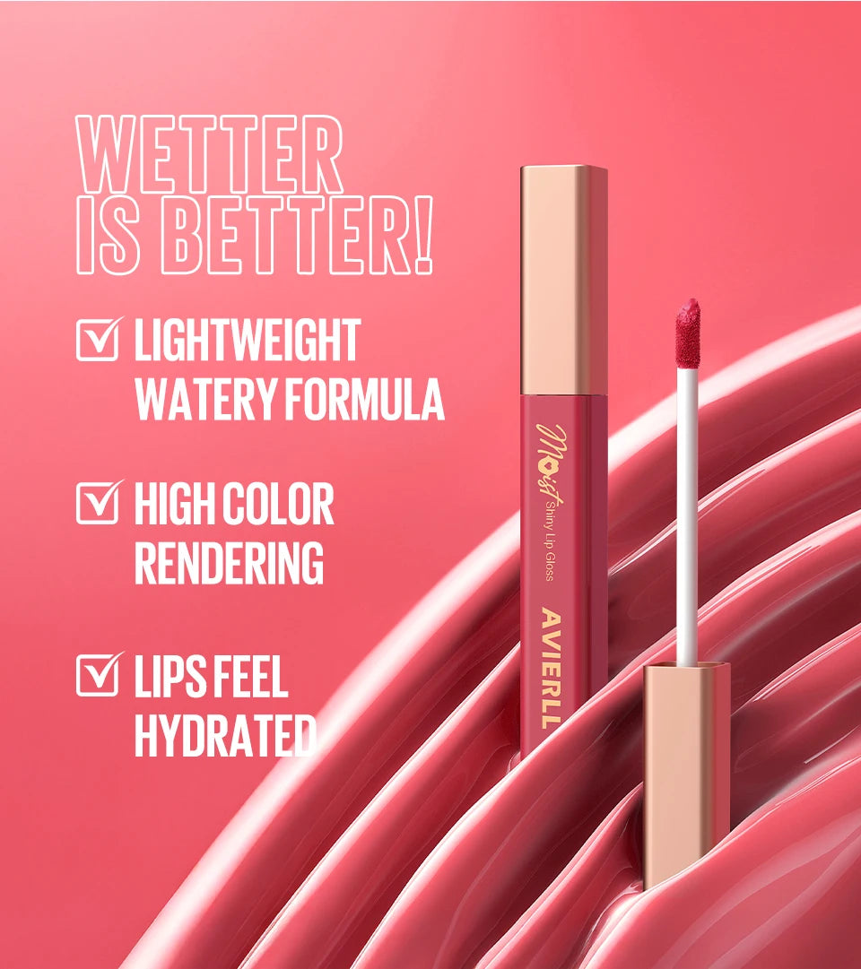 Lip gloss set shiny liquid lipstick Long lasting moisturizing non-sticky plump hydrating lip balm Women's makeup Halloween gift