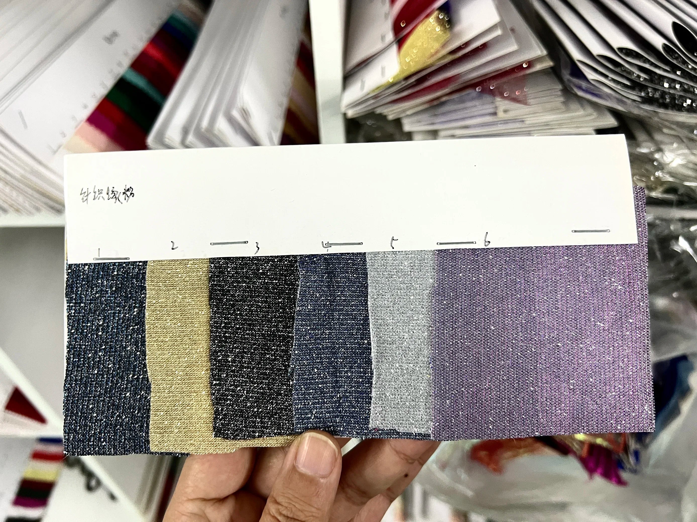 Colorful Blue Gradient Glitter Fabric Elastic Knitting By The Meter for Clothes Performance Dress Diy Sewing Designer Cloth Gold