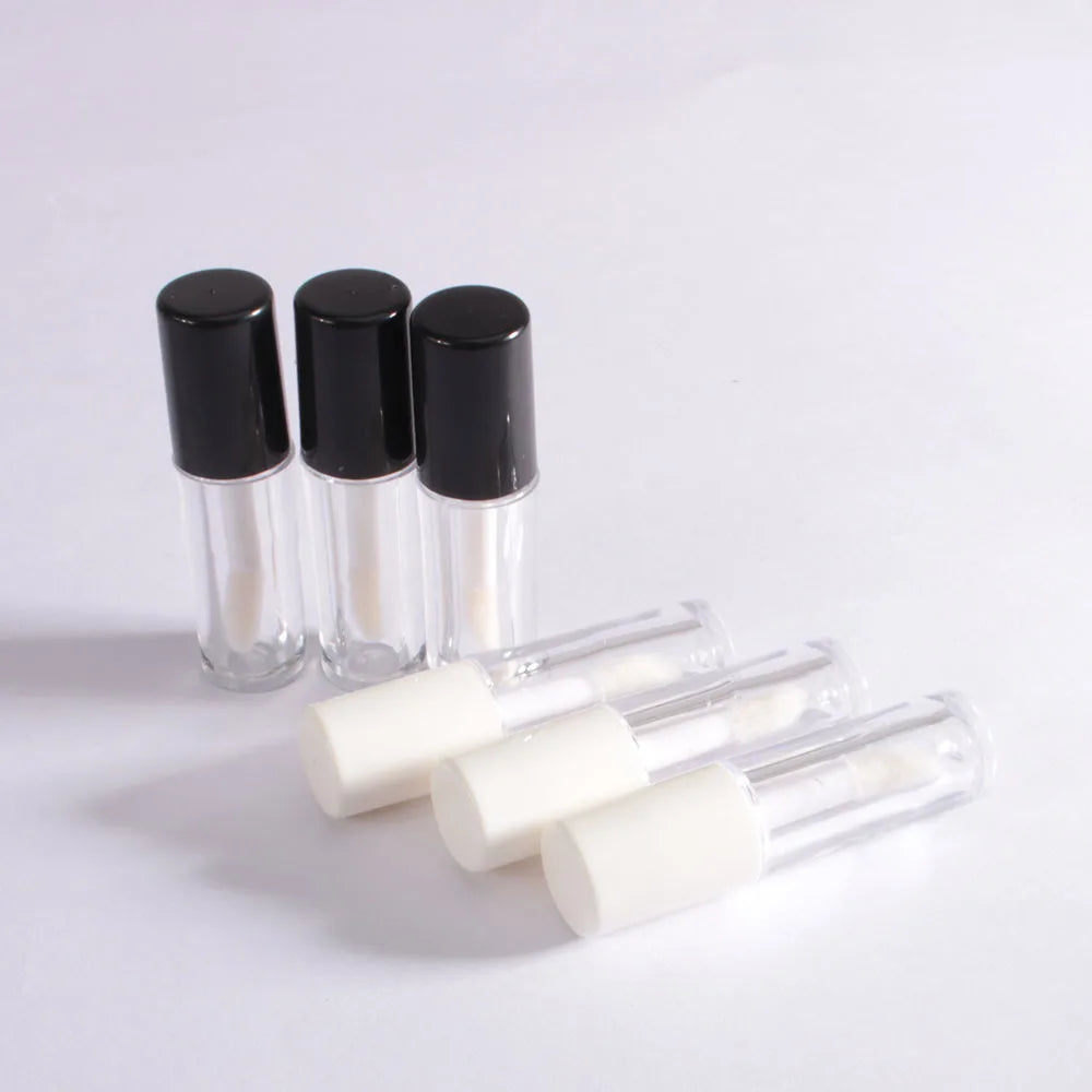1Pc Plastic Lip Gloss Tube Small Lipstick Tube Leakproof Inner Sample Cosmetic Container Circular Transparent Simple Lipstick