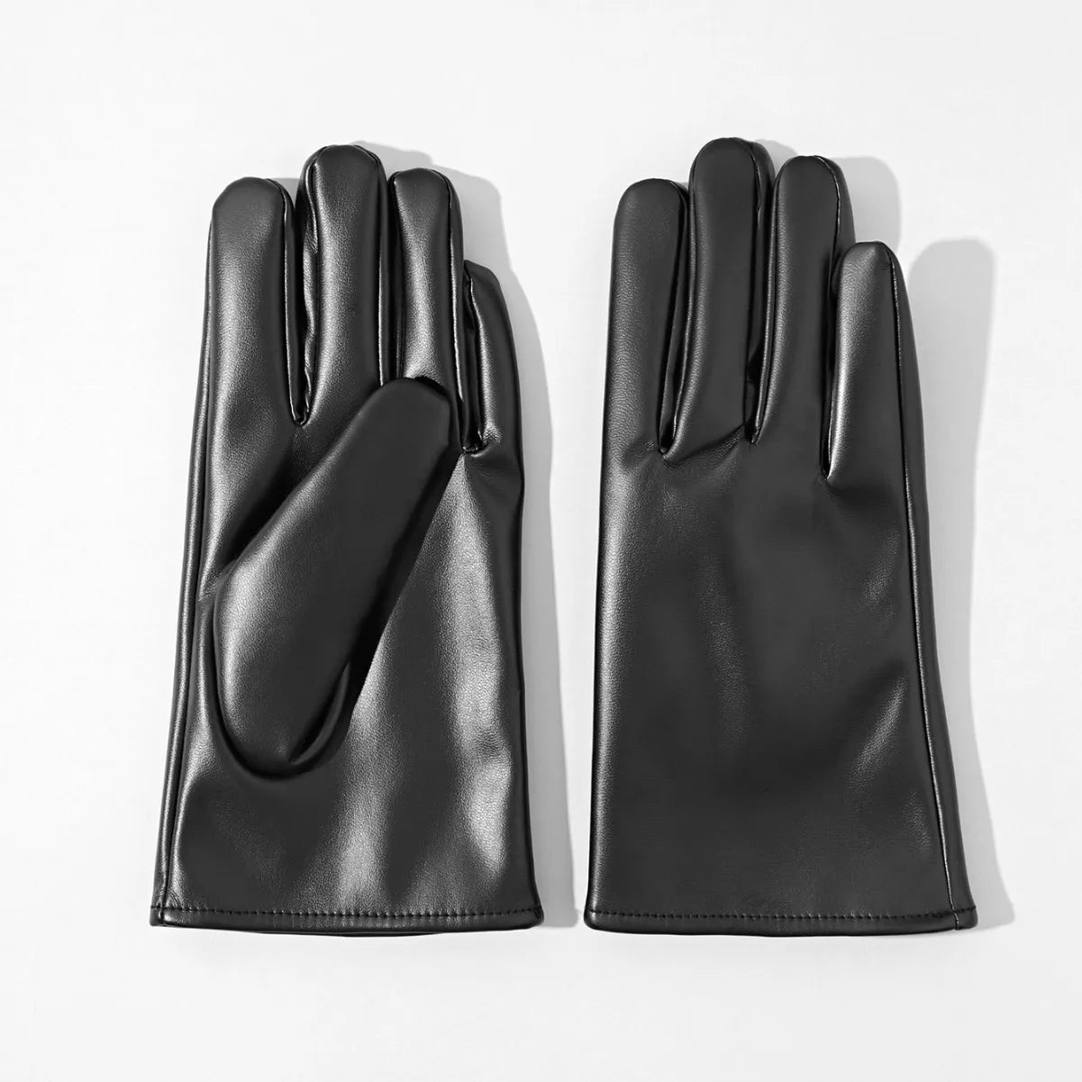 Ladies' black leather gloves sexy photo leather gloves ladies' autumn and winter warm driving gloves