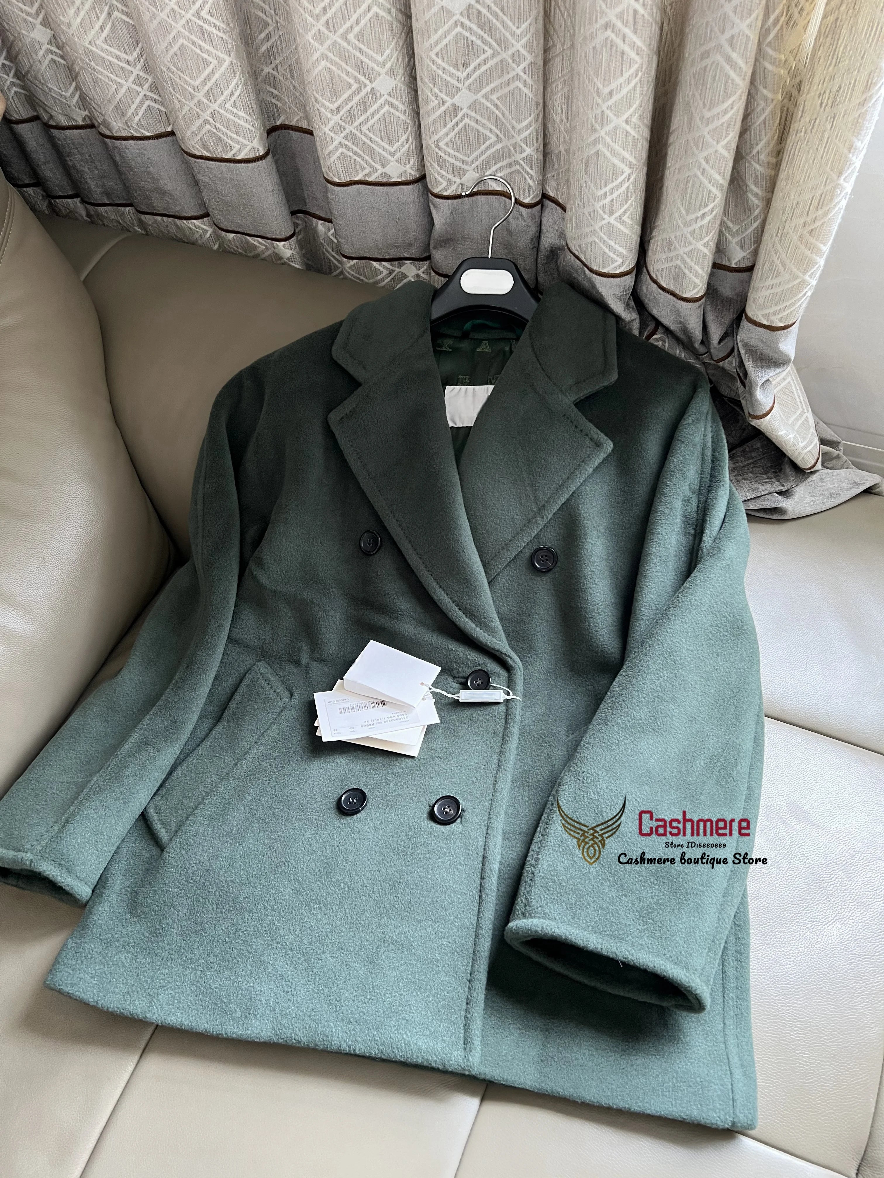 High-end Winter Cashmere Coat Women Camel Color Long Black Wool Coat Classic Double-breasted Lace-up Coat Gray Red Coat Female
