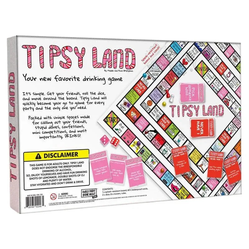 Party Gift of Tipsy Land Party Board Games Fun Drinking Games,Gift Idea Role-playing Games BRPG Leather Board Plastic Cards