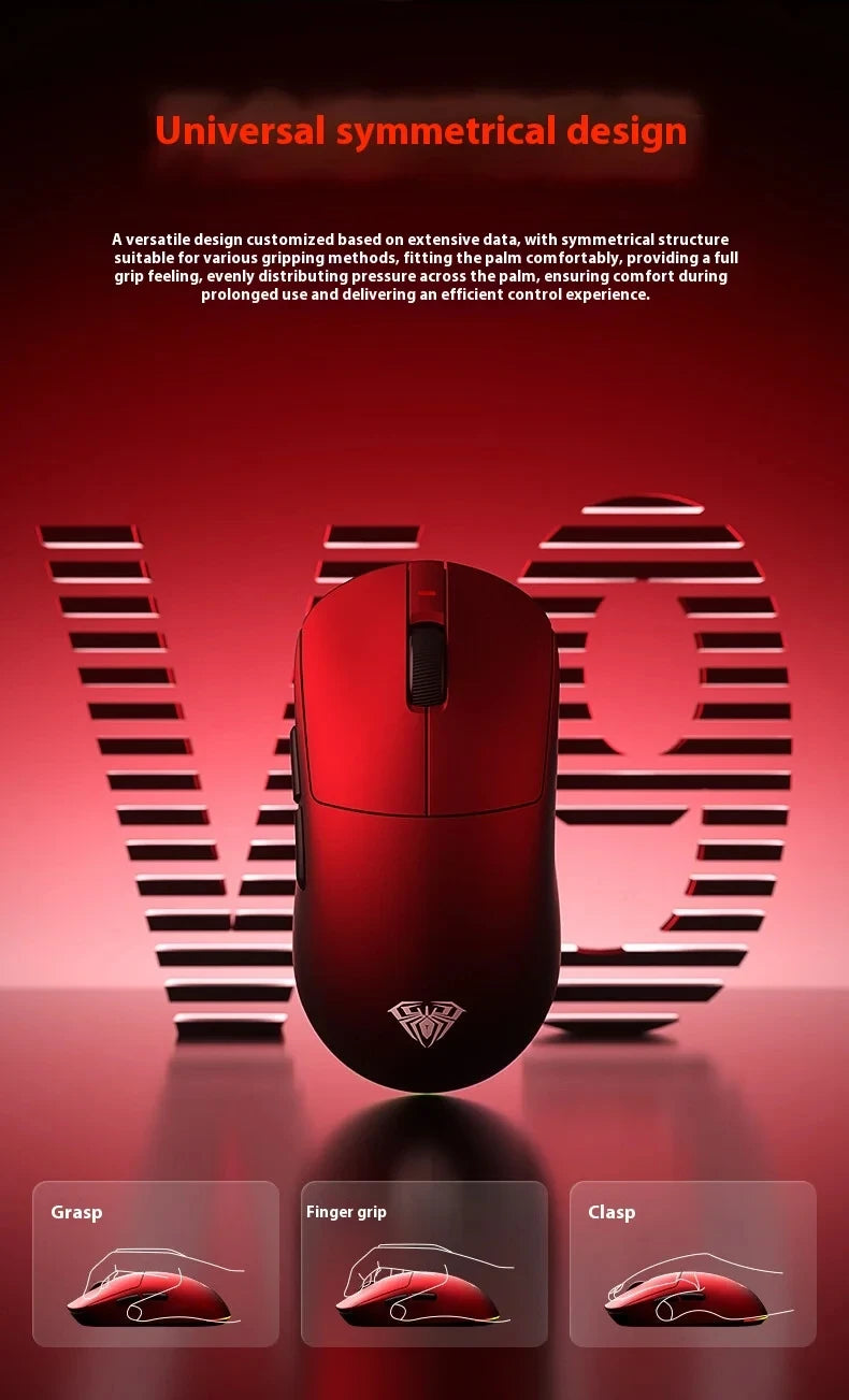 AULA V9 Ultra Wireless Mouse Tri Mode Wireless 8K Paw3950 Esports Gaming Lightweight Low Latency Mouse Custom for PC Accessories