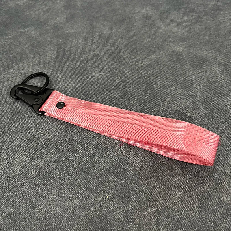 Fashion Solid Color Ribbon Keychain Lanyard Business Gift Key Chain Men Women Car Key Strap Waist Wallet KeyChains Keyrings