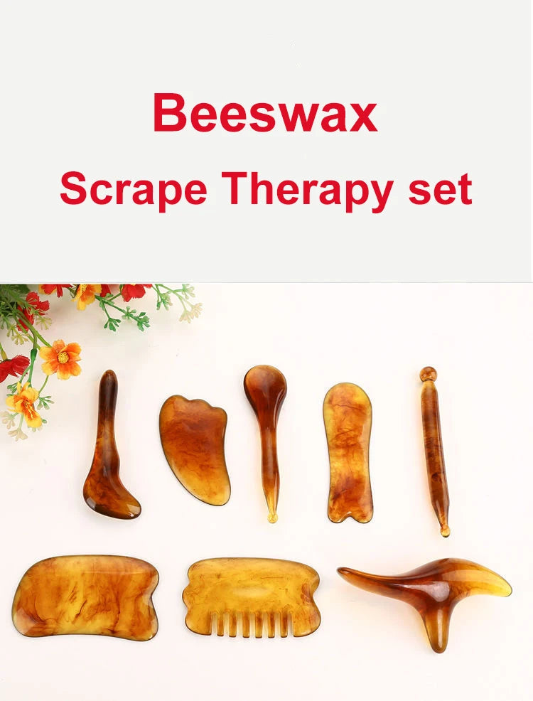 7PCS GUASHA Massage Tools Face Neck Body Massage Beauty Tool SPA Skin Caring Neck Pain Relief Scraper Scraping Massage Board