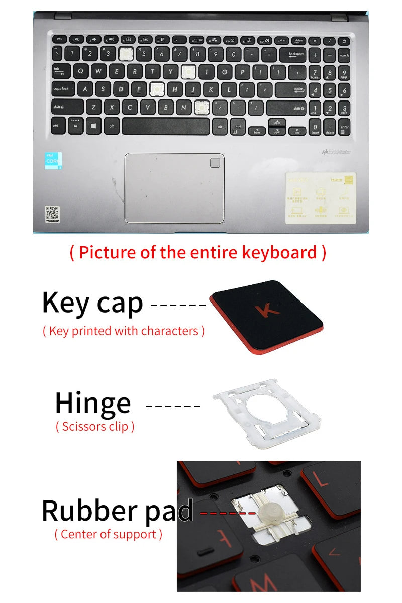 Replacement Keycaps Scissor Clip Hinge For HP ZBook Firefly 15 G8 15 G7 key caps Keyboard Keychain