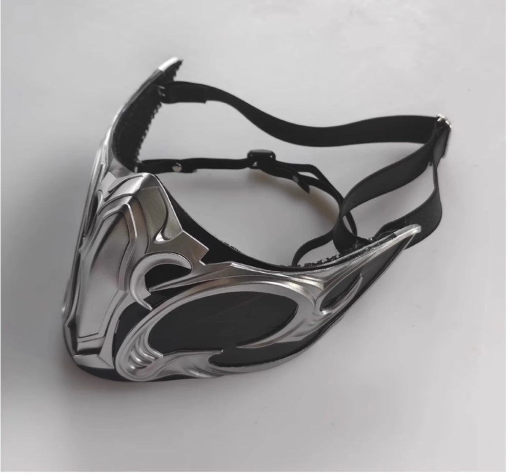 Anime Game Mortal Kombat Sub-Zero Cosplay Mask Adult Men FRP Face Mask Props Halloween Carnival Role play Mask Acceseories