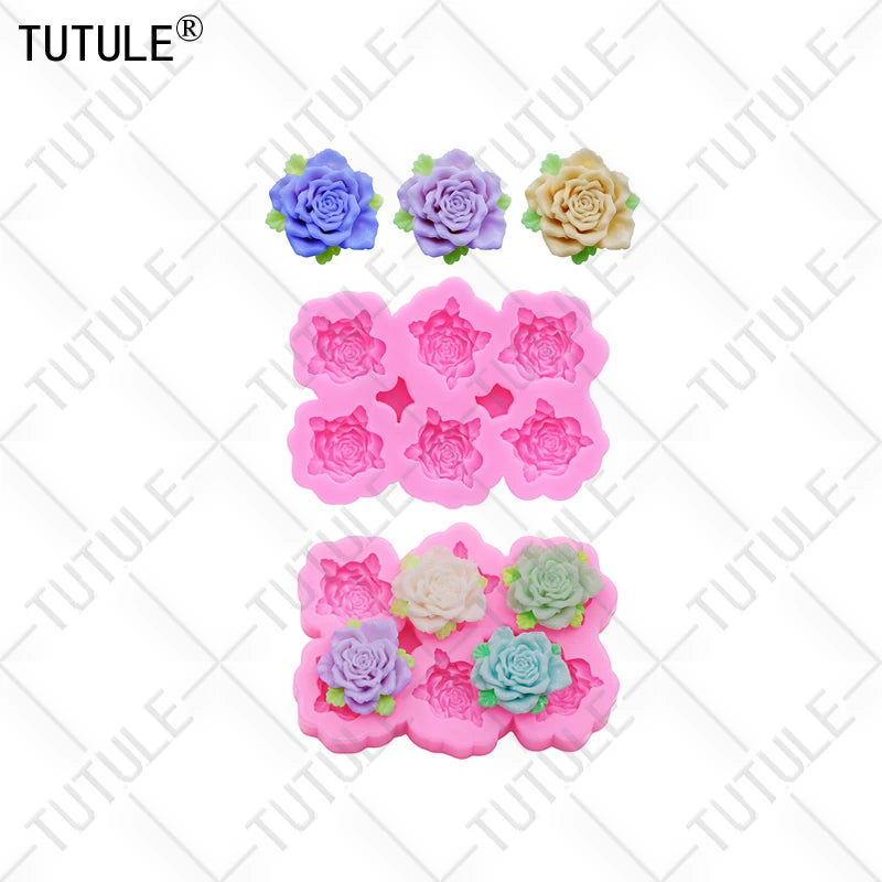 peony flower DIY resin phone case Clay mold 3D peony flower Resin Accessories Silicone Molds flower Chocolate  Fudge Cake Mold