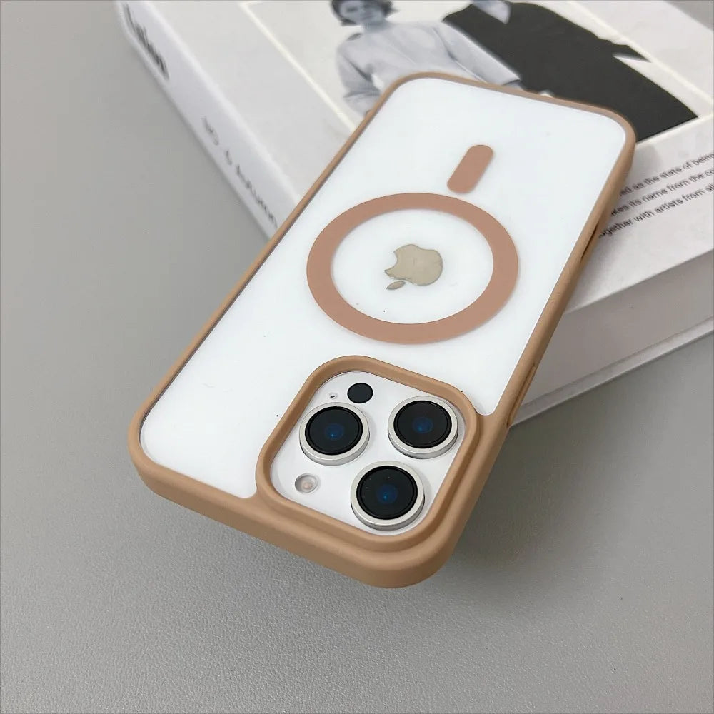 Luxury Original for Magsafe Transparent Phone Case For iPhone 16 Plus 15 ProMax 14 13 12 11 Mini Magnetic Protective Clear Cover