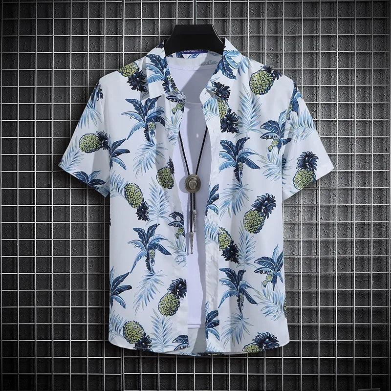 Hawaiian Beach Shirts Men's Short-sleeved Casual Shirts Seaside Vacation Quick-drying Clothes Loose Floral Tops Summer Exclusive