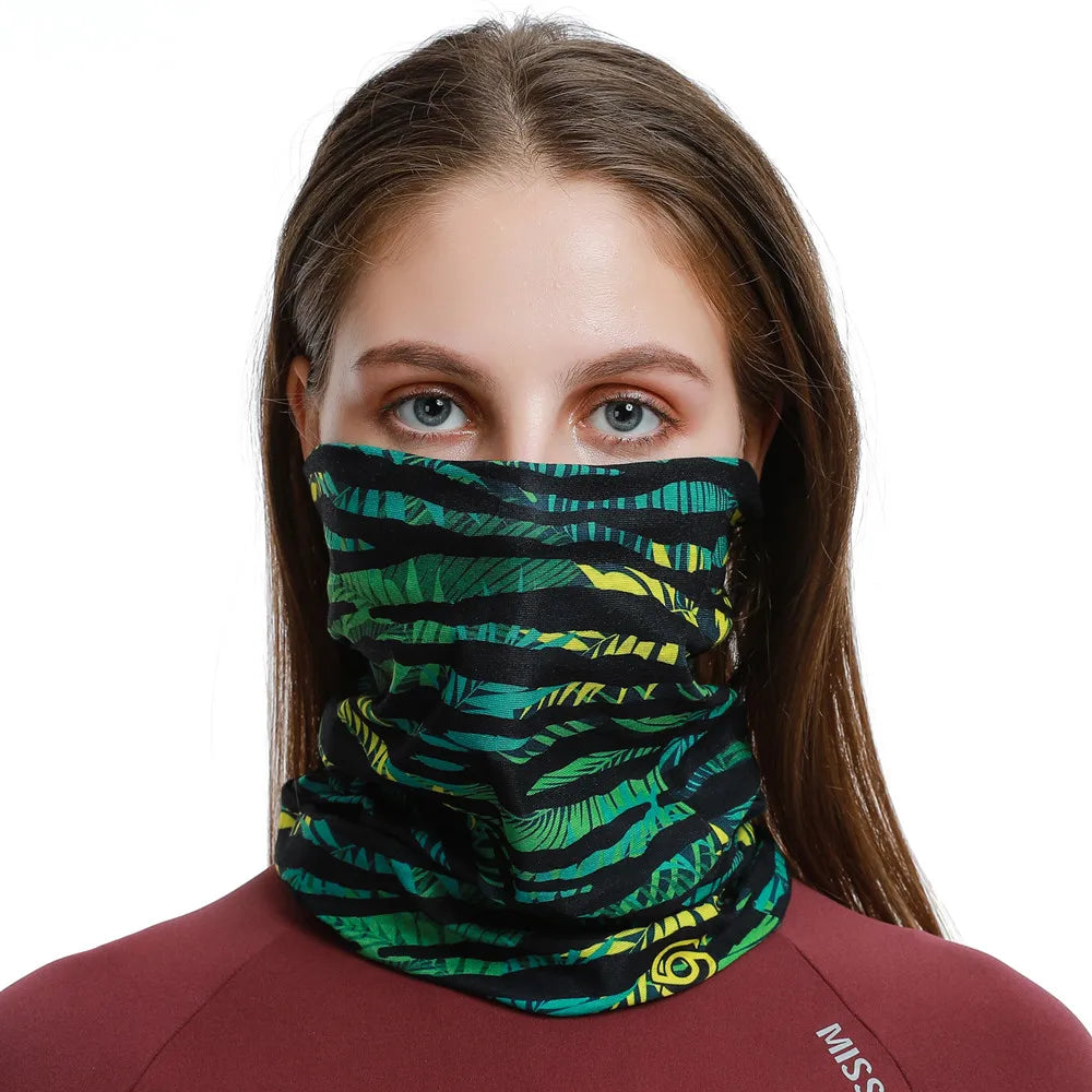 Beautiful Leopard Print Headdress Deporte Sport Face Mask For Women Cycling Bandanas Tube Headband Female Balaclava Head Scarf