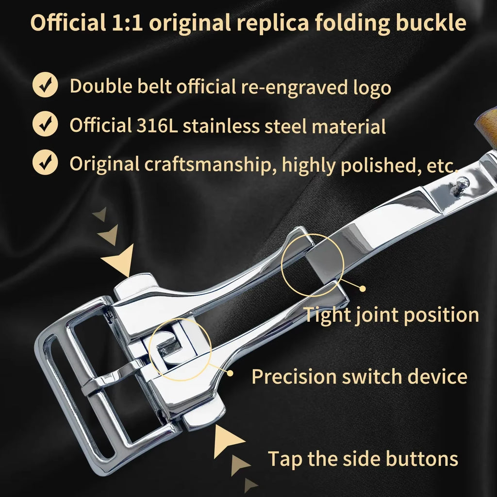 Kebitt High Quality Iwatch Ultra3 Genuine Leather Band Deployment Buckle Strap For Apple Watch Series11 10 9 8 7 Se 3 46 45 49mm