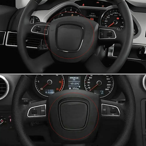 1Pcs For Audi A4 B6 B7 B8 A6 C6 A5 Q7 Q5 A3 8P S3 ABS Auto Steering Wheel Center Panel Logo Frame Decorative Circle