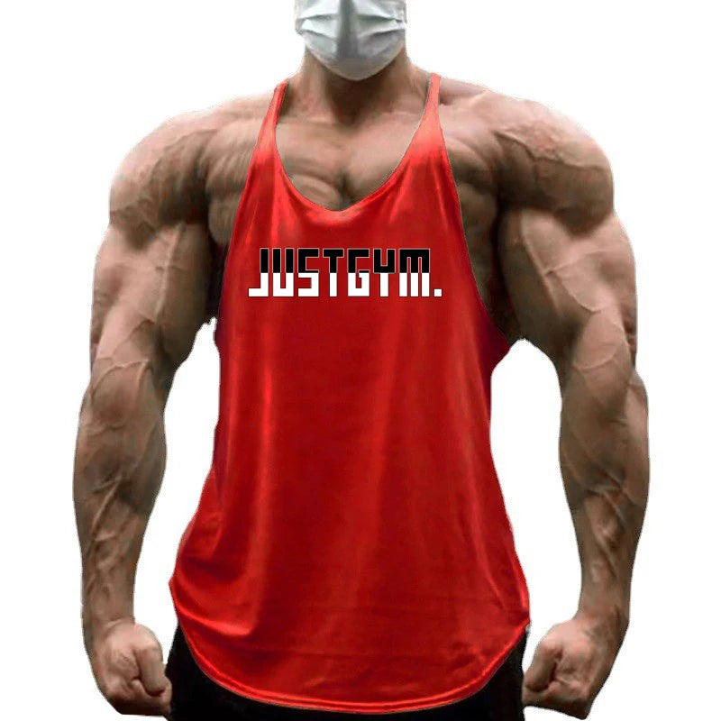 Men's Summer Running Vest Poure Cotton Sleeveless Shirt Loose Fitness Stringer Gym Workout Sports Apparel  Breathable Tank Tops