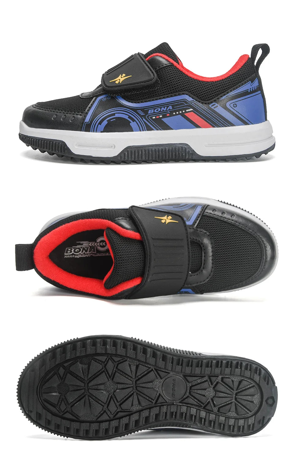BONA  New Designers Running Shoes Fashion Classic Sneakers Children School Sport Footwear Comfy Kids Breathable