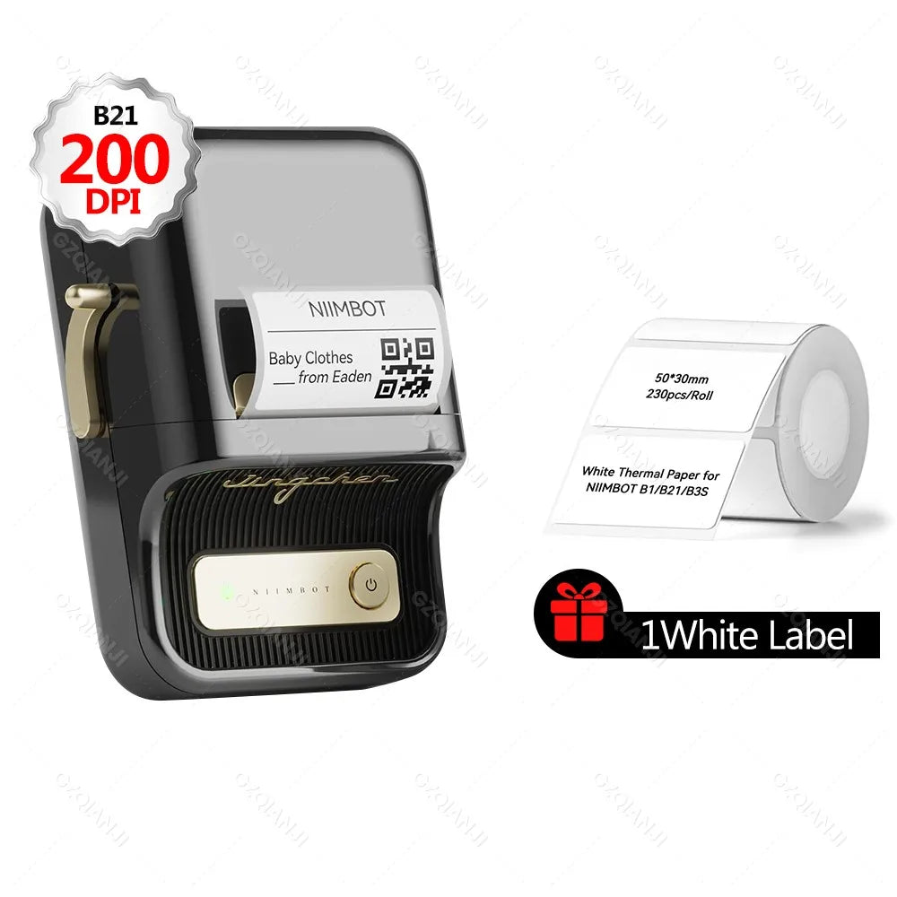 B21PRO 300dpi New NiiMbot B21 Mini Thermal Printer Wireless Barcode Label Maker Bluetooth Portable Adhesive for Office Home Use