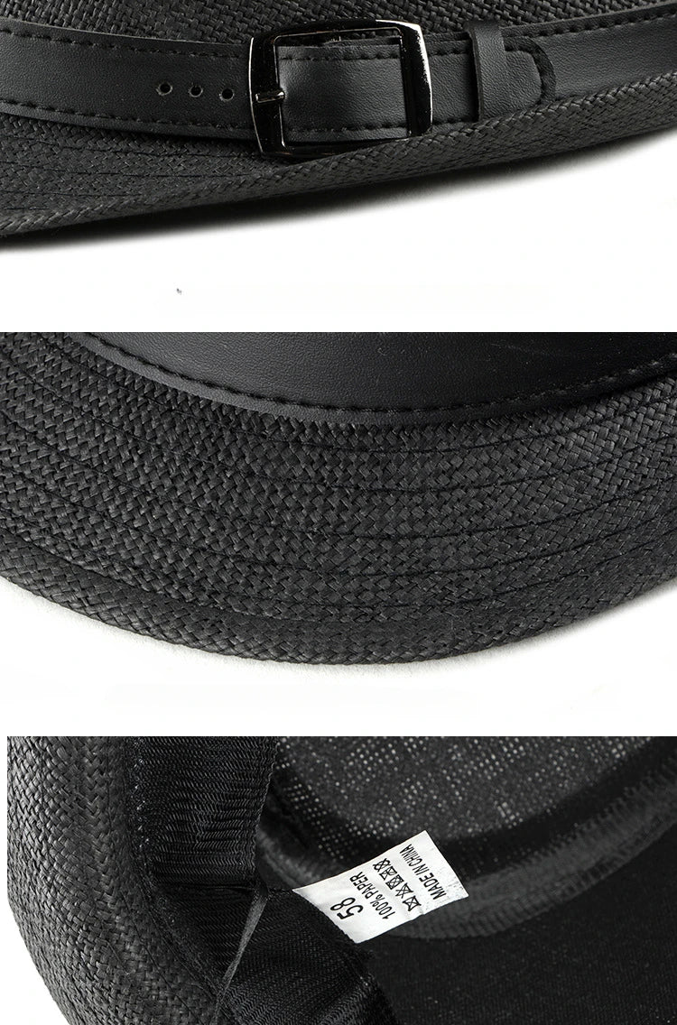 Summer Straw Hat Male Korean Fashion Hat Female Sun Visor British Retro Gentleman Jazz Hat