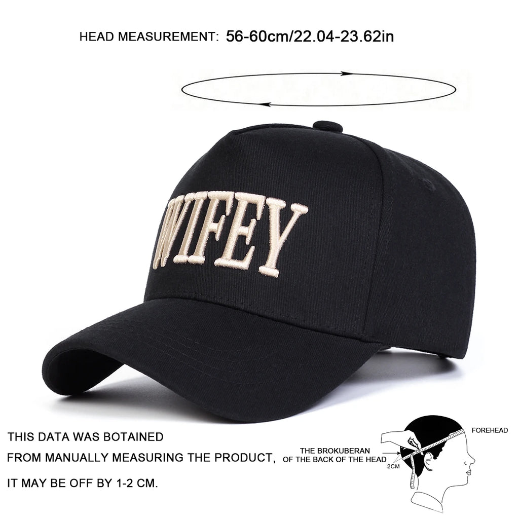 Unisex WIFEY Letter Embroidery Baseball Caps Spring and Autumn Outdoor Adjustable Casual Hats Sunscreen Hat Sports Cap