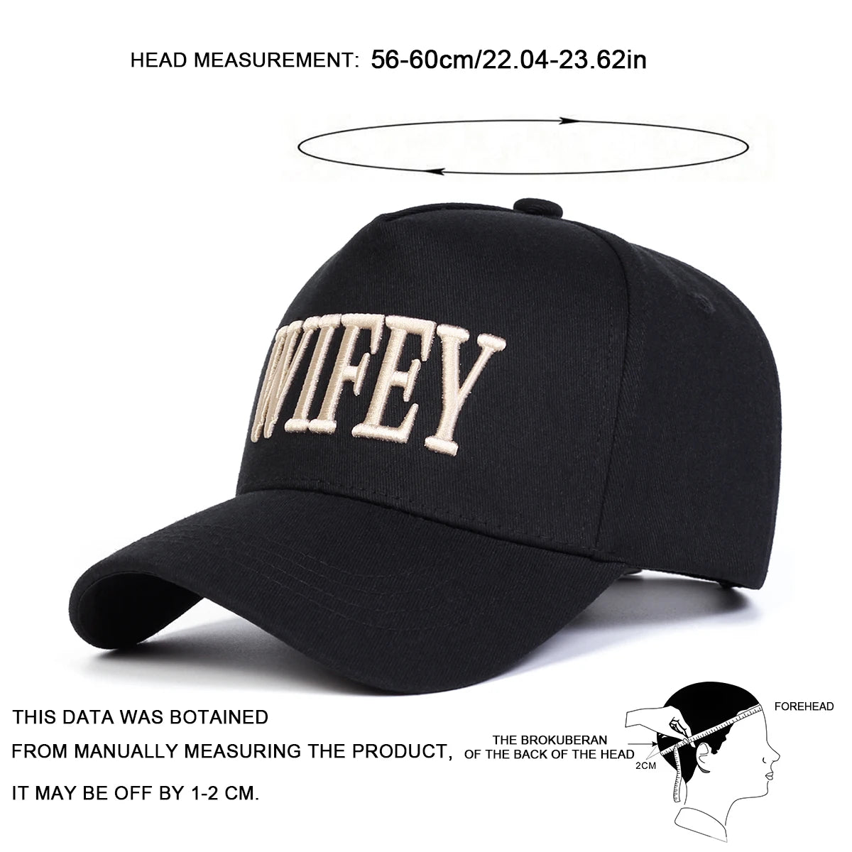 Unisex WIFEY Letter Embroidery Baseball Caps Spring and Autumn Outdoor Adjustable Casual Hats Sunscreen Hat Sports Cap