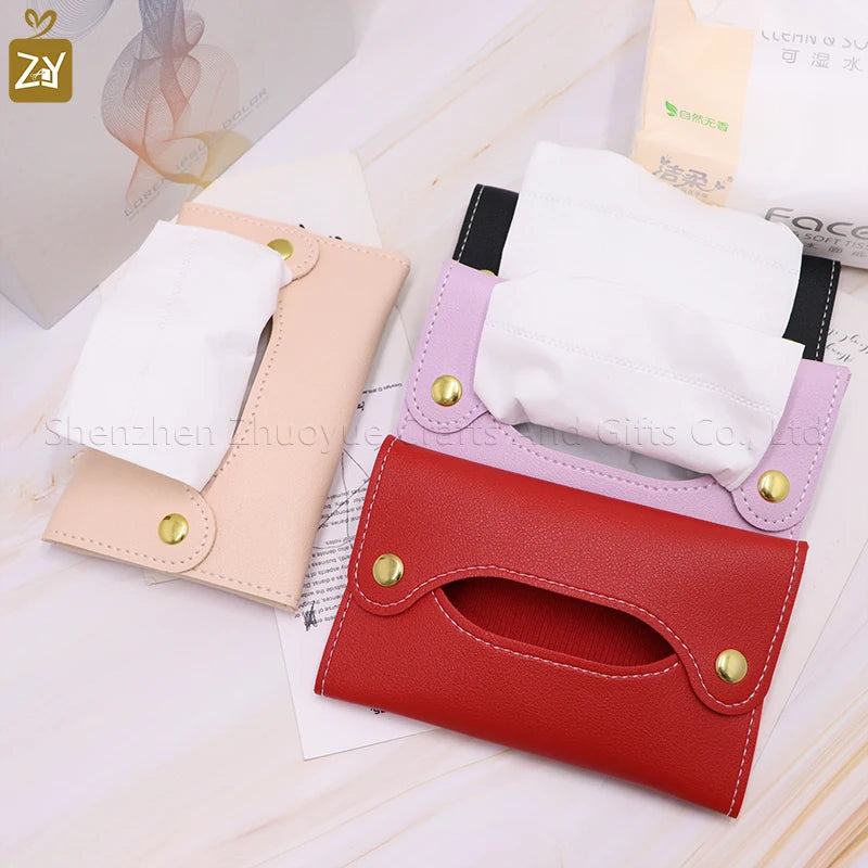 Mini Japanese style pu leather tissue bag tissue box living room bathroom tissue organizer car tissue wet towel box