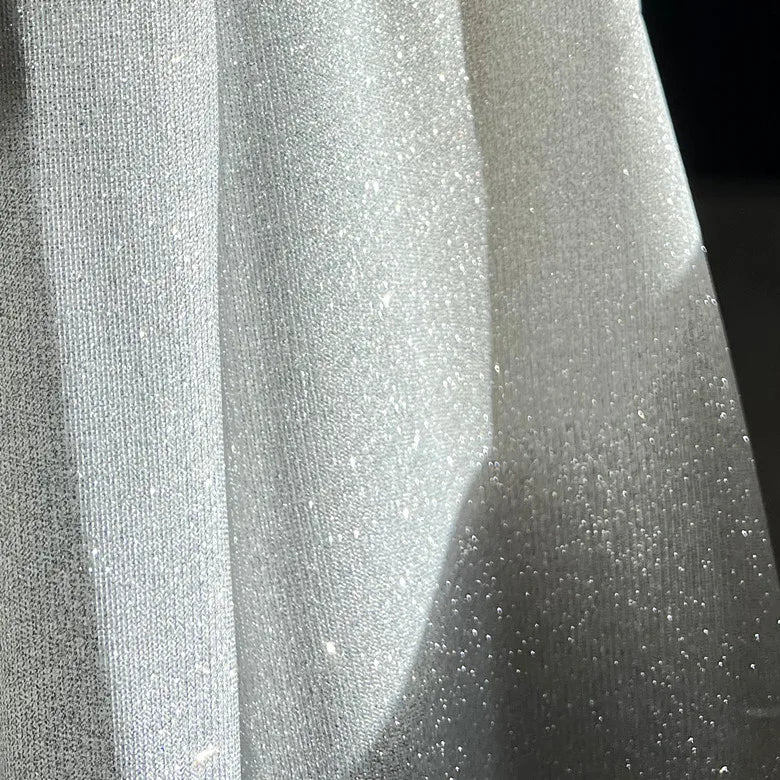 Colorful Blue Gradient Glitter Fabric Elastic Knitting By The Meter for Clothes Performance Dress Diy Sewing Designer Cloth Gold