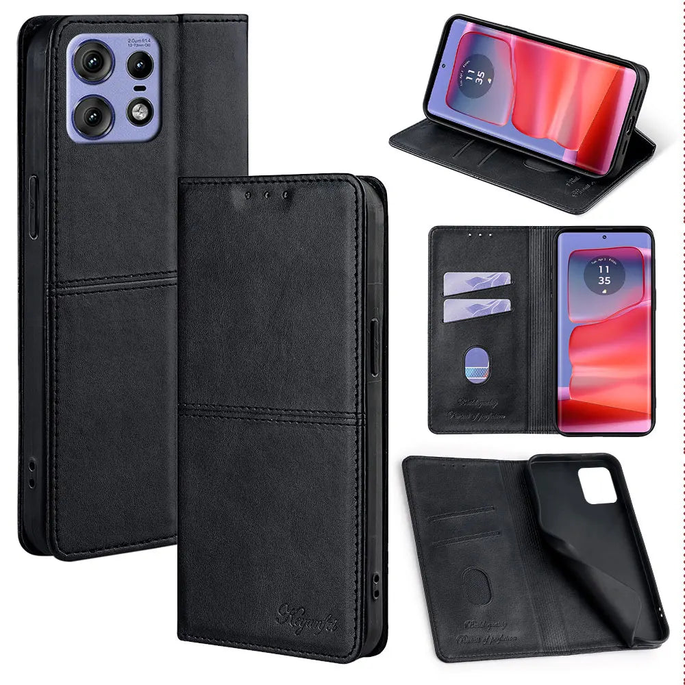 Luxury Magnetic Leather Flip Mobile Phone Case for Motorola Edge 50S 50 Pro 50 Fusion Edge 5G 2024 Protect Cover Coque