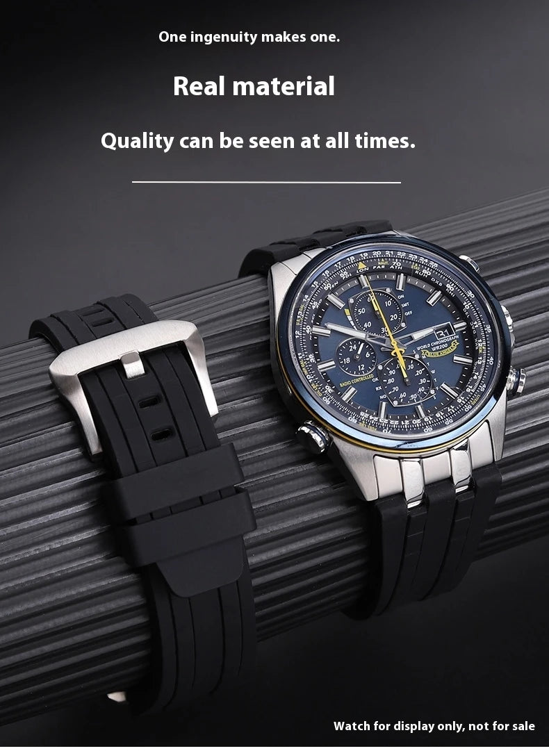 Special Curved Silicone Watch Strap For Citizen Blue Angels AT8020 Skyhawk JY8078 JY8075 8051 8050 Watchband 22mm 23mm 24mm Belt