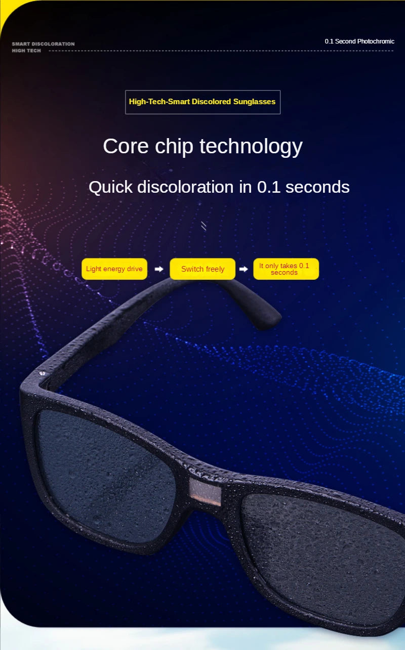 ZHIYI Brand Chameleon Glasses 0.1 Seconds LCD Computer Chip Control Photochromic Polarized Lens Driving Sunglasses for Men