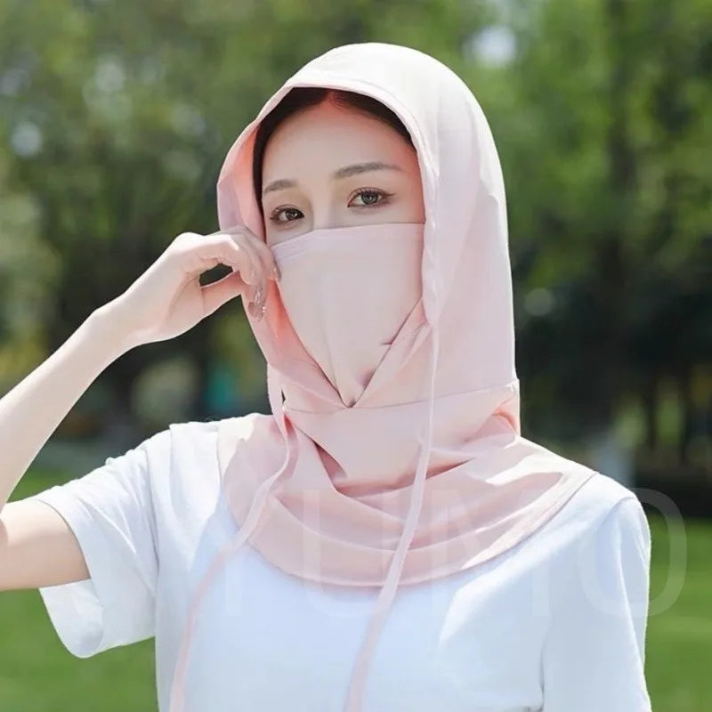 Thin Breathable Balaclava Hat Motorcycle Bicycle Full Face Mask Summer Cycling Helmet Hood Covers Outdoor Sports Neck Sunhat