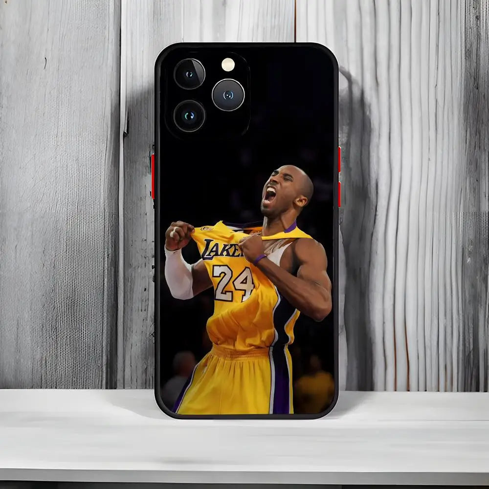 Basketball Fan K-Kobe Bryant Phone Case Black Matte Thin Anti-collision Phone Case For IPhone17 16 15 14 ProMax