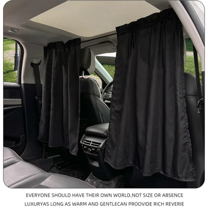 1pcs 140cm * 70cm Car Front and Rear Partition Curtains Privacy Four Season Universal Push Pull Type Sunscreen Insulation Simple