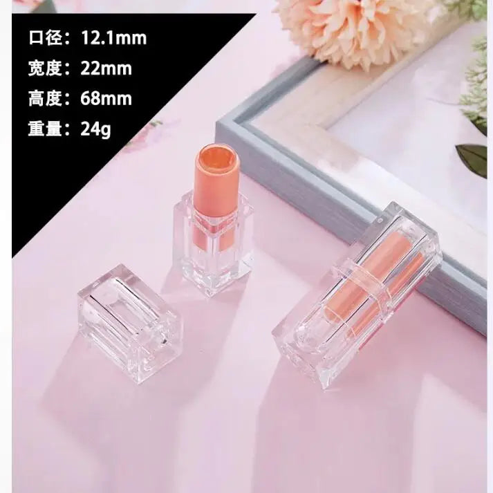 3.6g Empty Mini Square Lip balm Tubes Clear Lip stick Containers Plastic Liquid Lipstick Bottle Cosmetics Packing