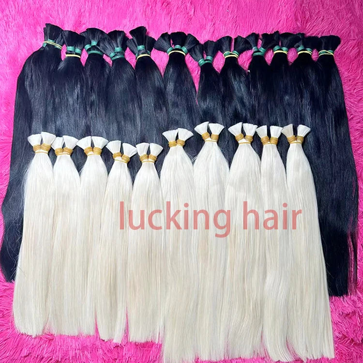 extensiones de cabello natural humano 100% natural original straight extensions raw vietnamese Indian human hair Bulk bundles