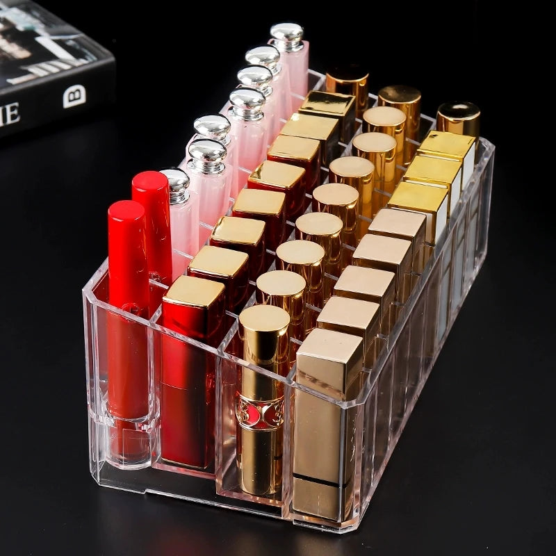 36-Grid Lipstick Display Stand, Desktop Cosmetic Storage Case, Multi-Purpose Holder for Cosmetics & Perfumes
