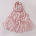 Fashion Solid Color Silk Scarf Chiffon Shining Chiffon Hijab Veil Soft Long Sunscreen shawl Outdoor