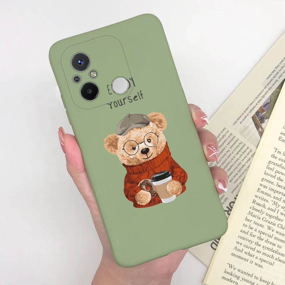 Phone Case For Redmi 12C 11A 4G Cartoon Dinosaur Soft Silicon TPU Matte Back Cover Coque For Redmi 12 C 11 A 4G Funda Capa Shell