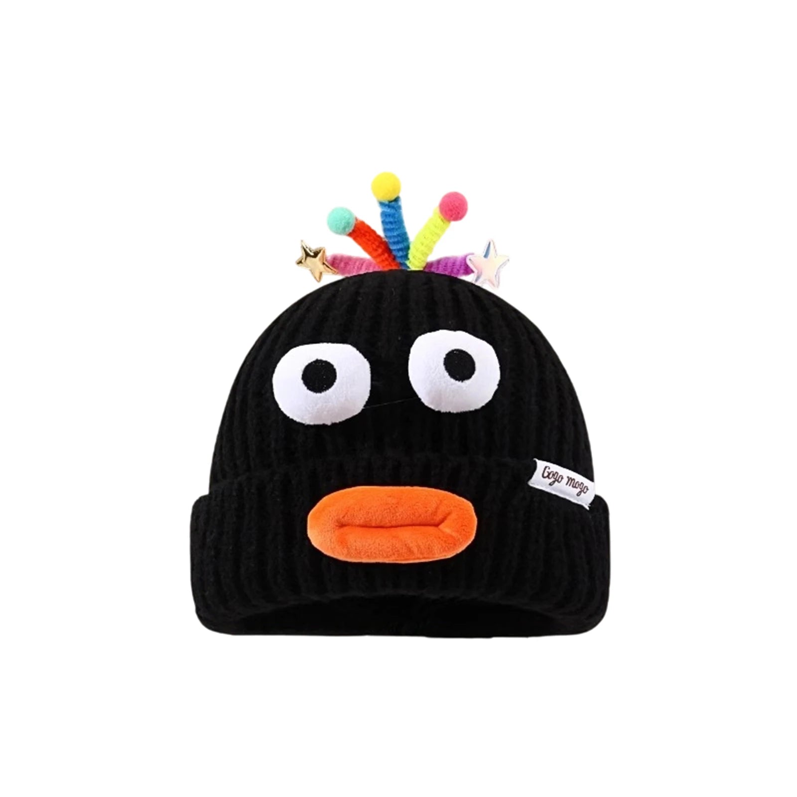 Women's Hat Funny Cartoon Sausage Mouth Wool Hat Knitted Ear Protectioned Hat Winter Warm Cute Big Head Cute Funny Hat
