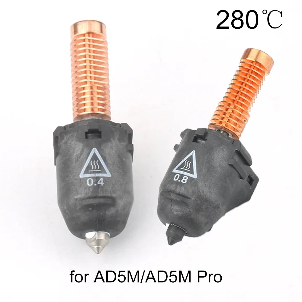 For Flashforge Adventurer 5M Series AD5M Pro Nozzle Kit 0.25mm/0.4mm/0.6mm/0.8mm-280℃ High-Speed Quick-Detachable Nozzle Parts