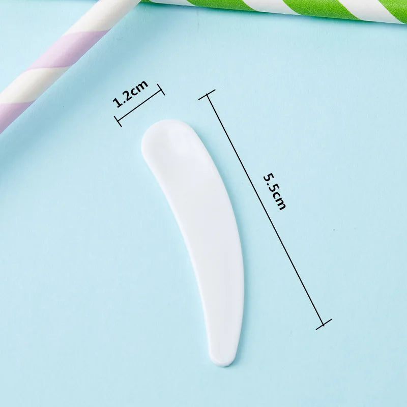10pcs Mini Cosmetic Spatula Disposable Curved Scoops Facial Mask Eye Cream Makeup Stick Make Up Beauty Tool Accessories