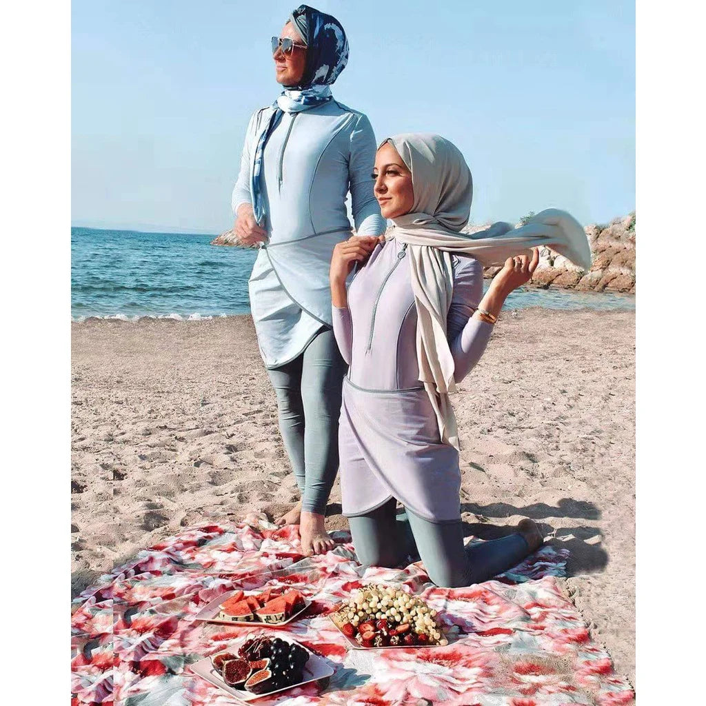 Muslim Modest Swimwear Hijab Swimsuit Women Swimming Suit Cover Ups Burkini Hijabs For Woman Islamic Long Sleeve Bathing Swim